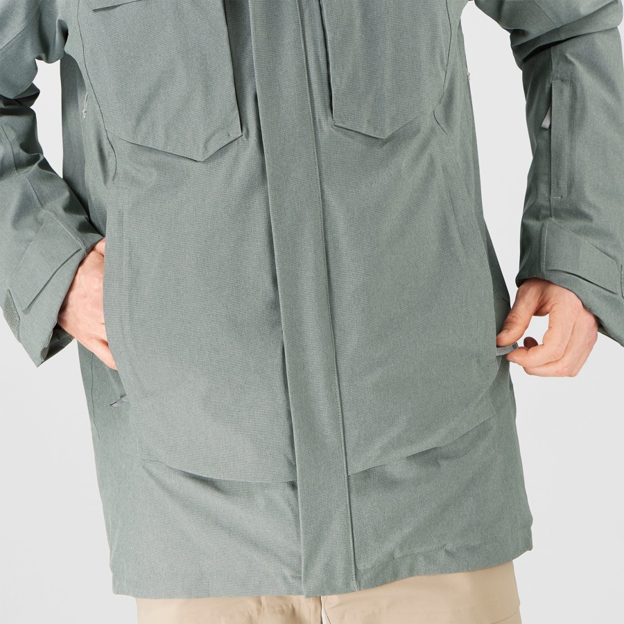 Men's Insulated Hooded Jacket Stance Cargo Sedona Sage-Heather