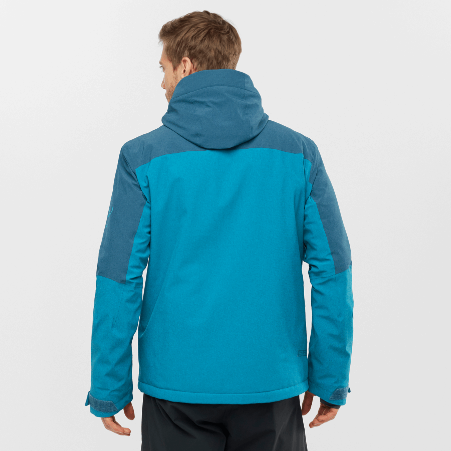 Men's Insulated Hooded Jacket Untracked Blue-Barrier Reef-Heather