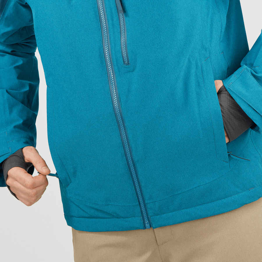 Men's Insulated Hooded Jacket Untracked Blue-Barrier Reef-Heather