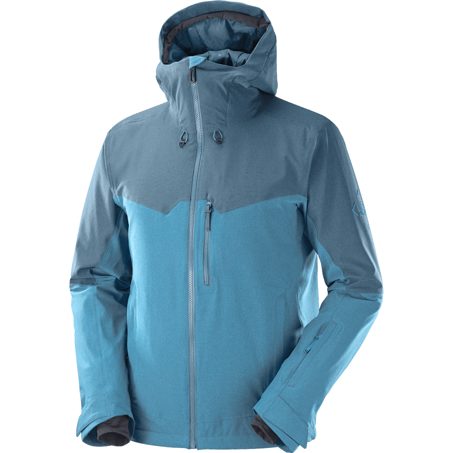 Men's Insulated Hooded Jacket Untracked Blue-Barrier Reef-Heather