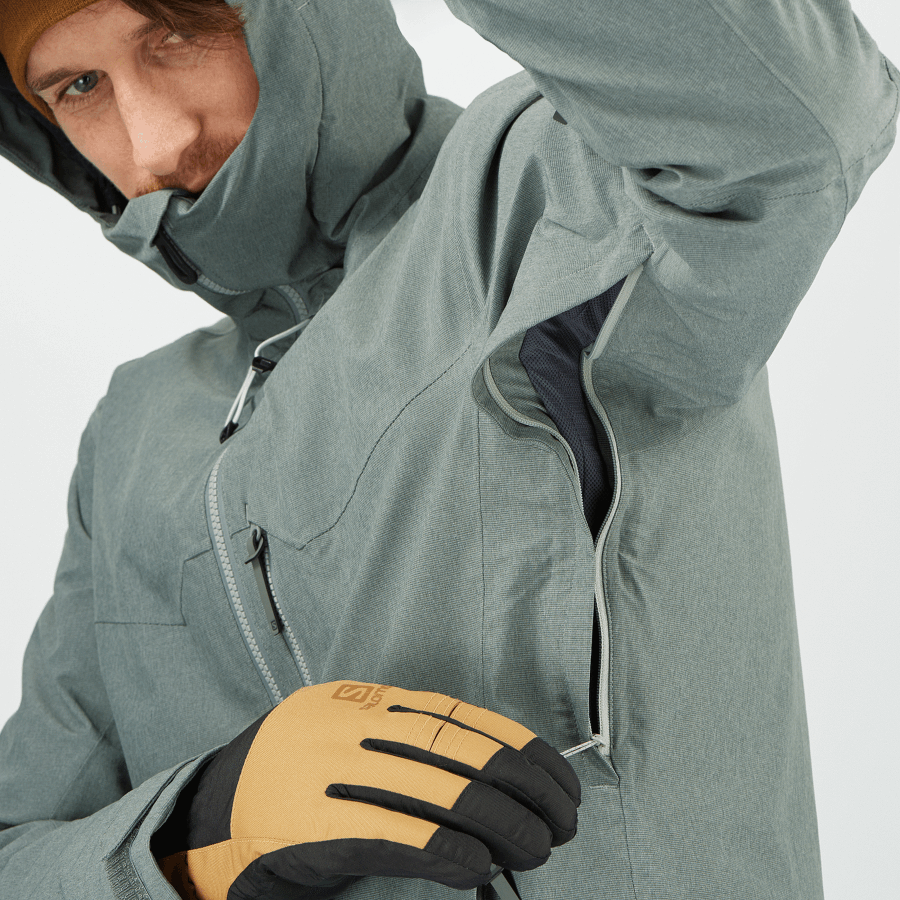 Men's Insulated Hooded Jacket Untracked Sedona Sage-Iron-Heather