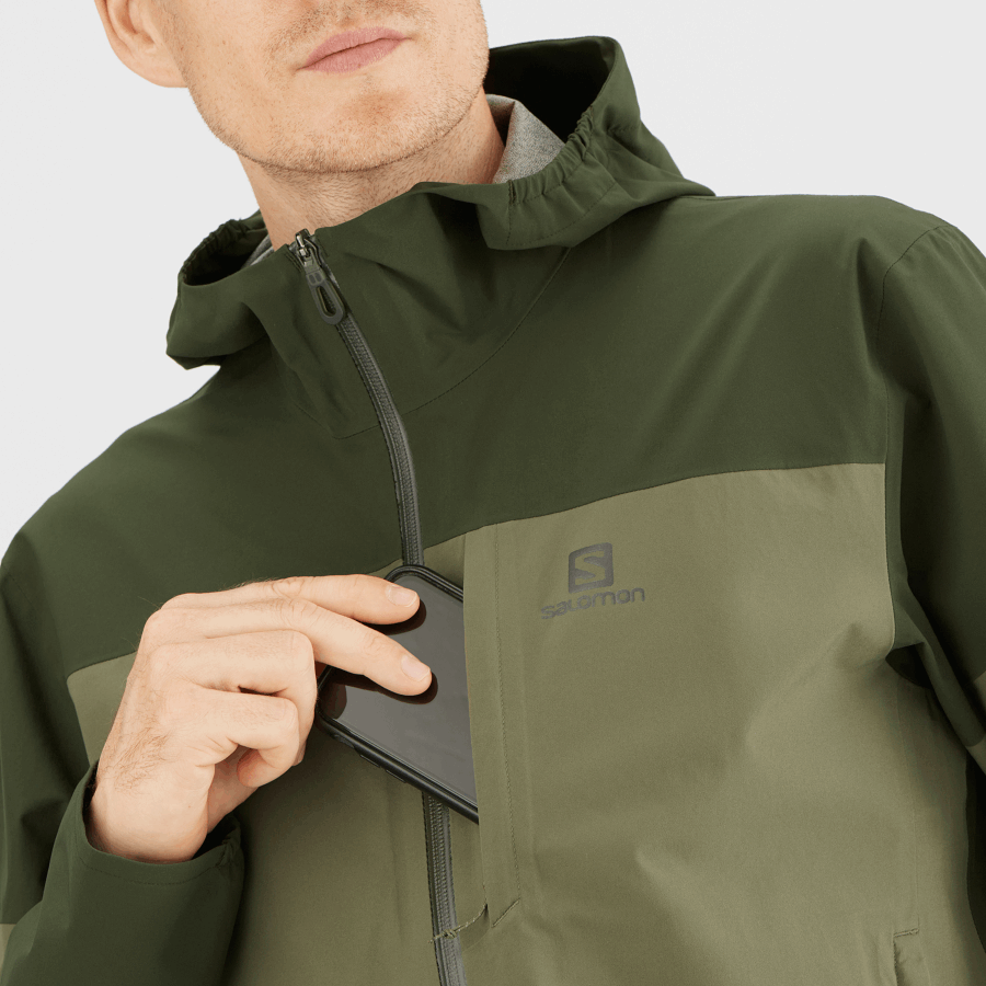 Men's Jacket Outrack Waterproof 2.5L Olive Night-Forest Night