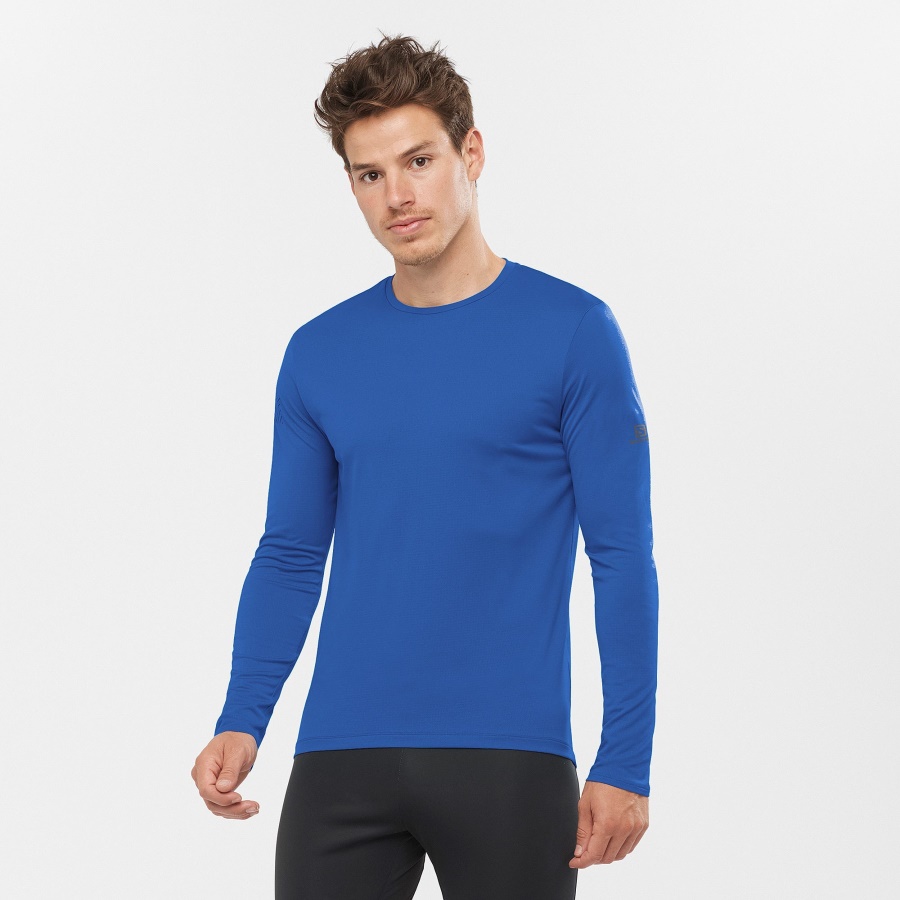 Men's Long Sleeve T-Shirt Agile Nautical Blue