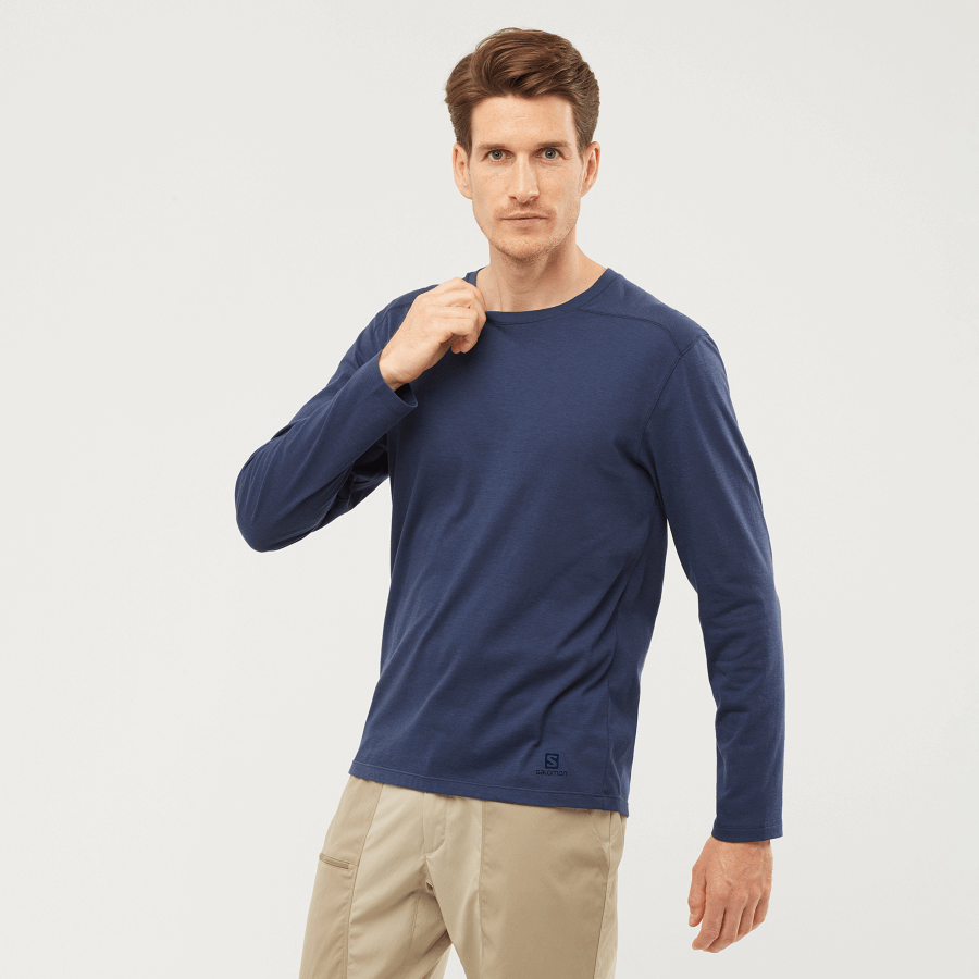Men's Long Sleeve T-Shirt Essential Mood Indigo