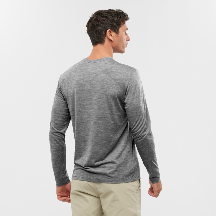 Men's Long Sleeve T-Shirt Outlife Merino Blend Medium Grey