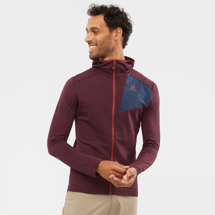 Men's Midlayer Jacket With Hood Essential Lightwarm Hooded Cabernet-Mood Indigo