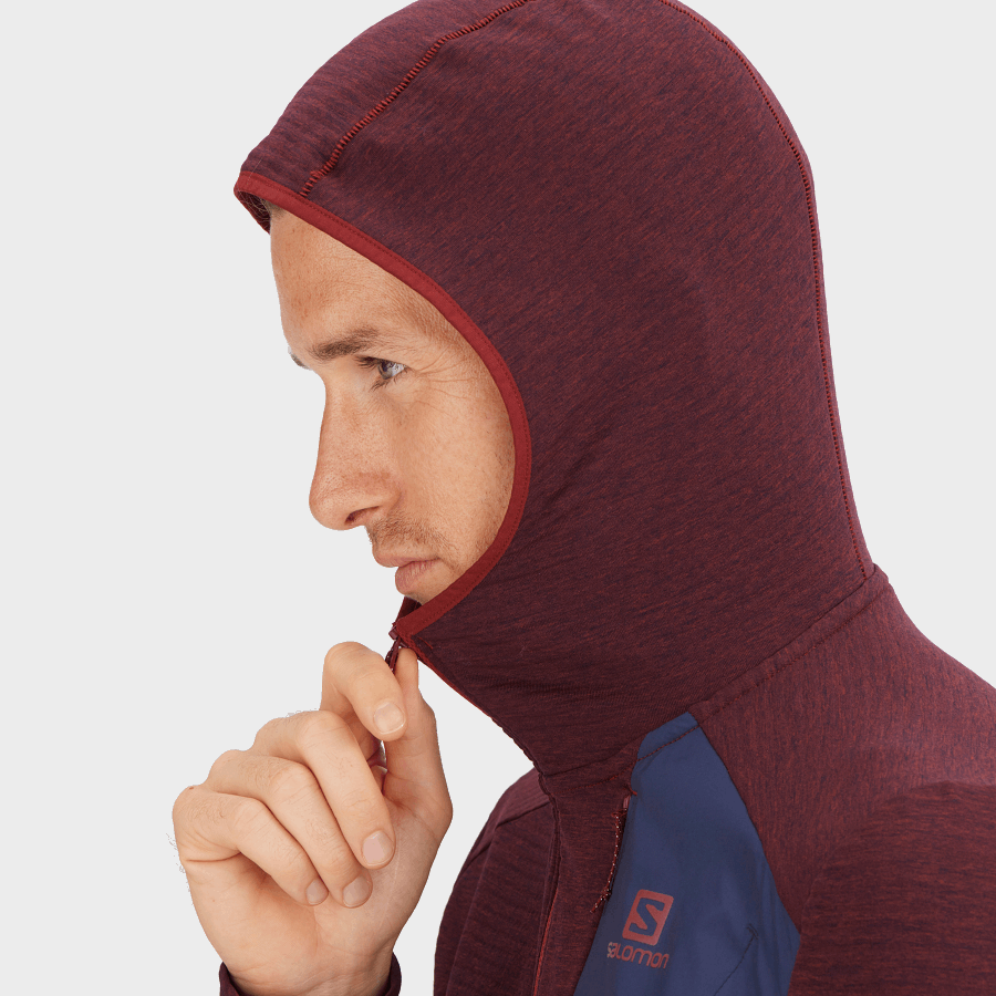 Men's Midlayer Jacket With Hood Essential Lightwarm Hooded Cabernet-Mood Indigo