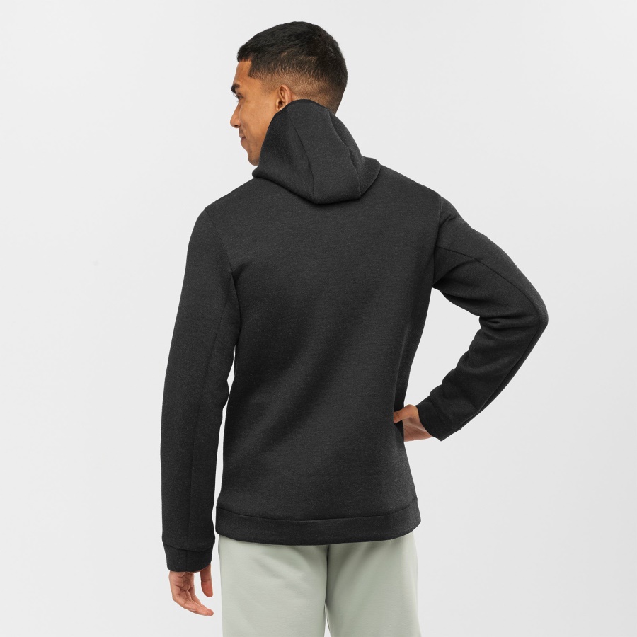 Men's Midlayer Jacket With Hood Essential Xwarm Hybrid Black-Heather