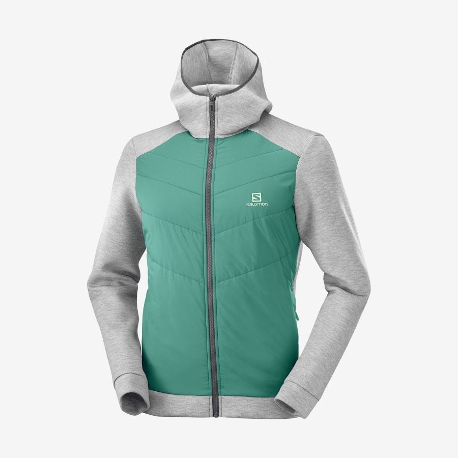 Men's Midlayer Jacket With Hood Essential Xwarm Hybrid Grey-Heather