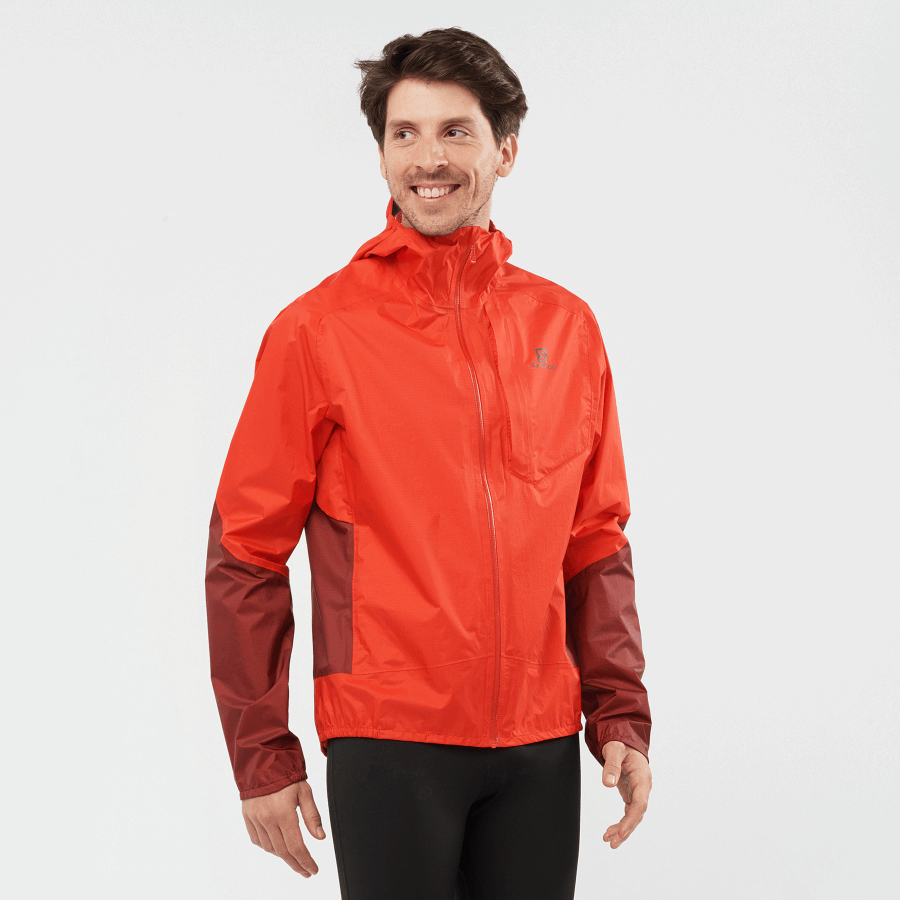 Men's Shell Jacket Bonatti Waterproof Fiery Red-Cabernet