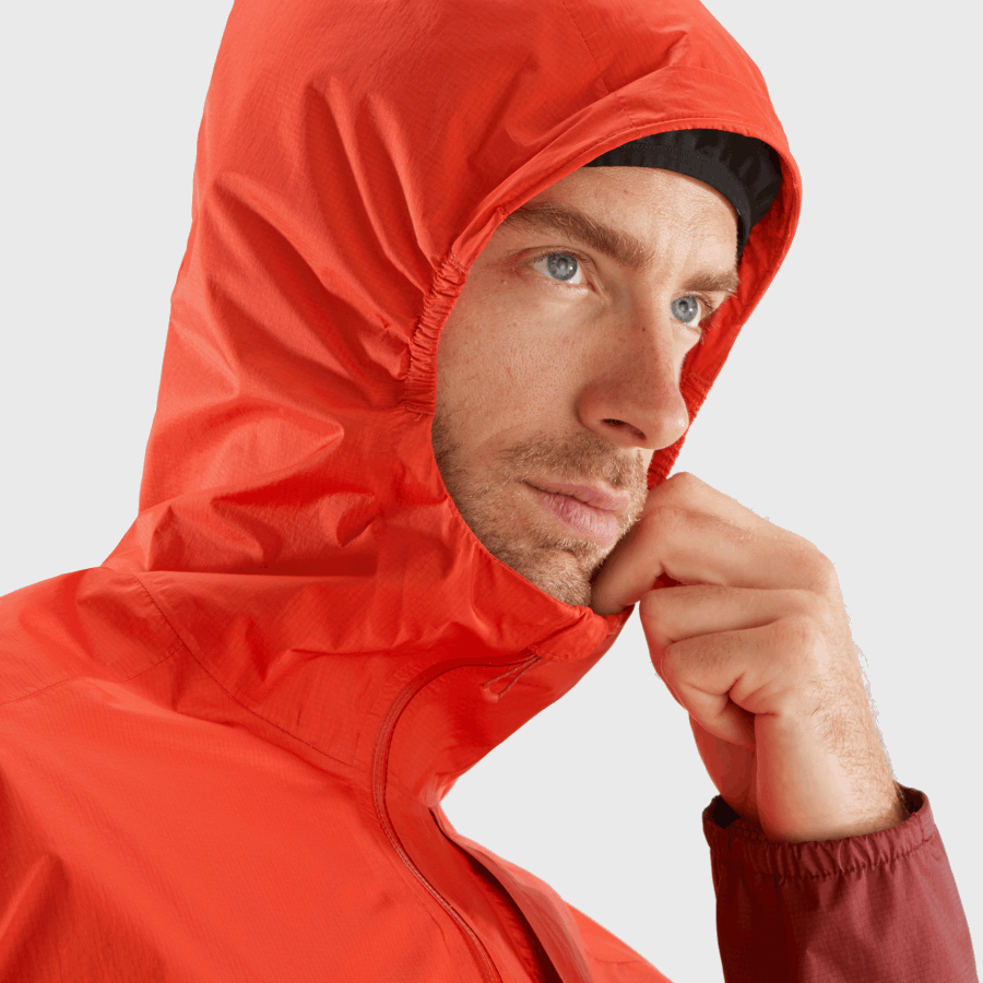 Men's Shell Jacket Bonatti Waterproof Fiery Red-Cabernet