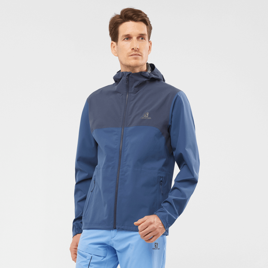 Men's Shell Jacket Essential Waterproof 2.5L Dark Denim-Mood Indigo