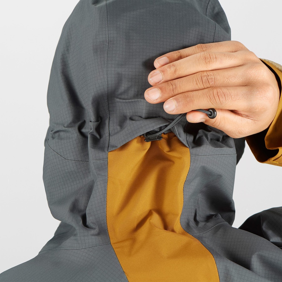 Men's Shell Jacket Outline Gore-Tex Hybrid Ebony-Bronze Brown