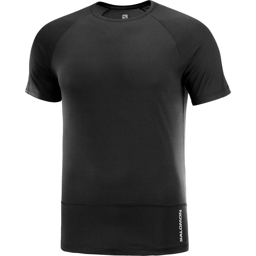 Men's Short Sleeve T-Shirt Cross Run Deep Black