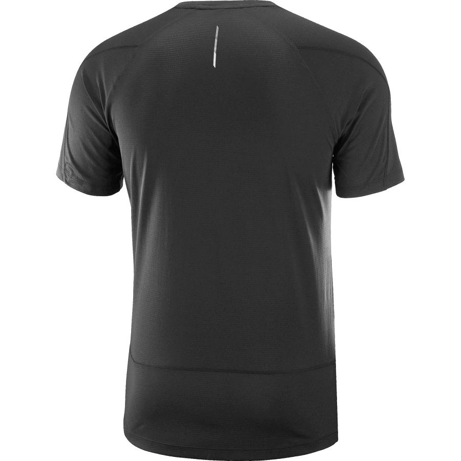 Men's Short Sleeve T-Shirt Cross Run Deep Black
