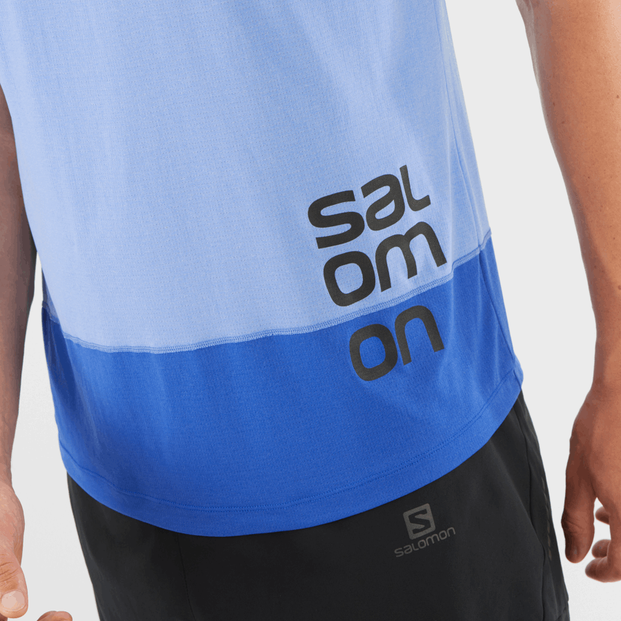 Men's Short Sleeve T-Shirt Cross Run Graphic Provence-Nautical Blue