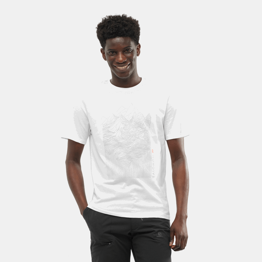 Men's Short Sleeve T-Shirt Outlife Graphic Mountain White