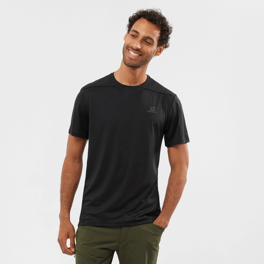 Men's Short Sleeve T-Shirt Outline Black