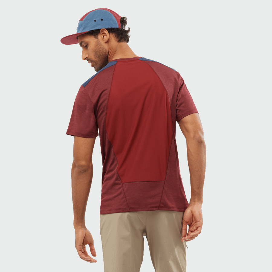 Men's Short Sleeve T-Shirt Outline Cabernet-Mood Indigo