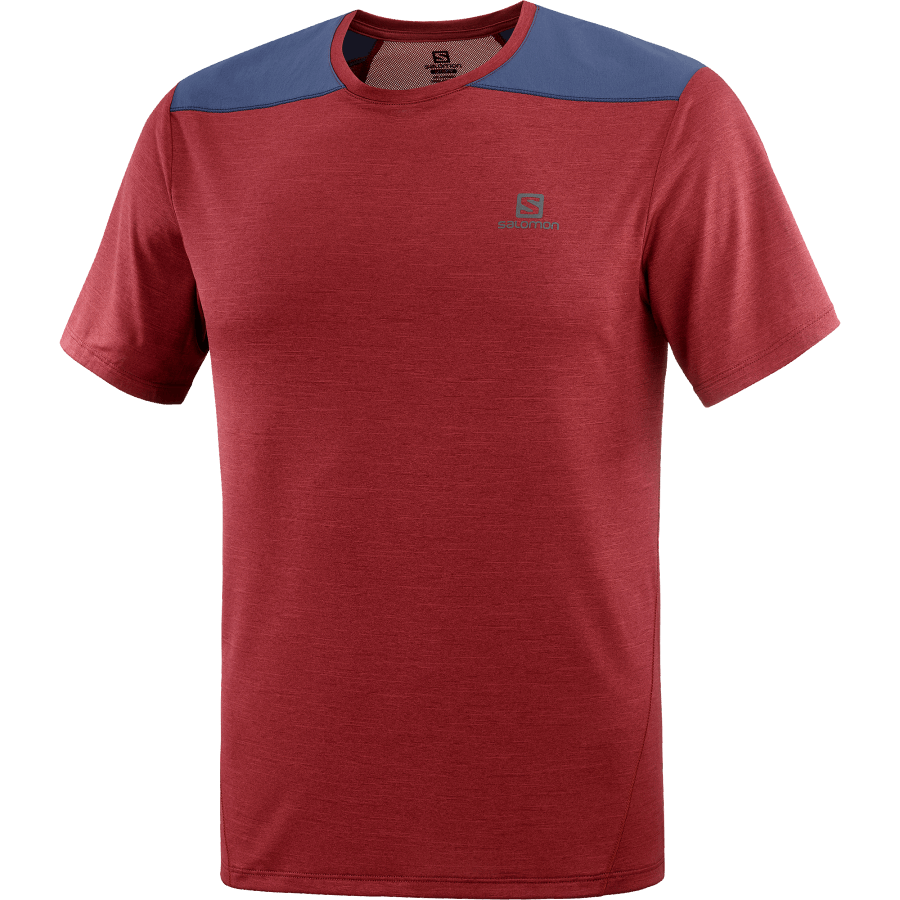 Men's Short Sleeve T-Shirt Outline Cabernet-Mood Indigo