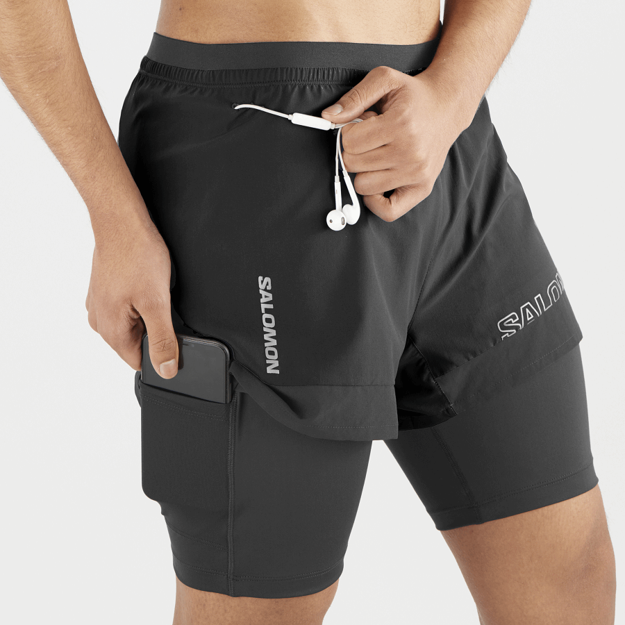 Men's Shorts Cross 2In1 Deep Black