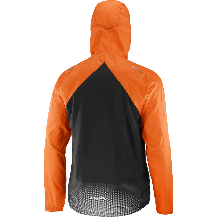 Men's Wind Jacket Hoodie Bonatti Cross Wind Shocking Orange-Black-Nocturne