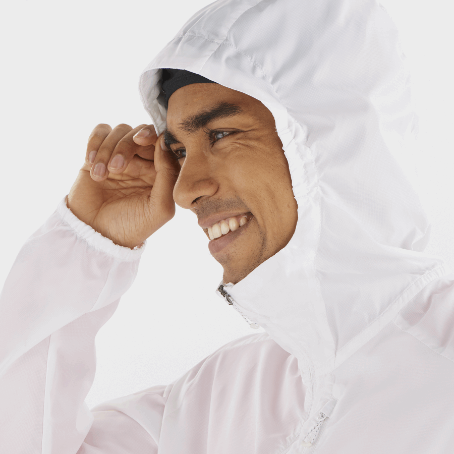 Men's Wind Jacket Hoodie Bonatti Cross Wind White