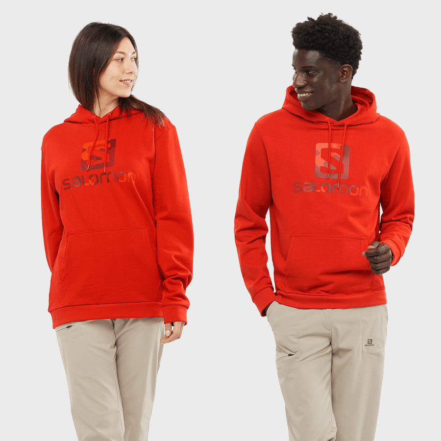 Unisex Hooded Pullover Outlife Logo Summer Aura Orange