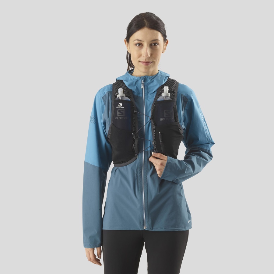 Unisex Running Vest With Flasks Included Active Skin 4 Black-Ebony