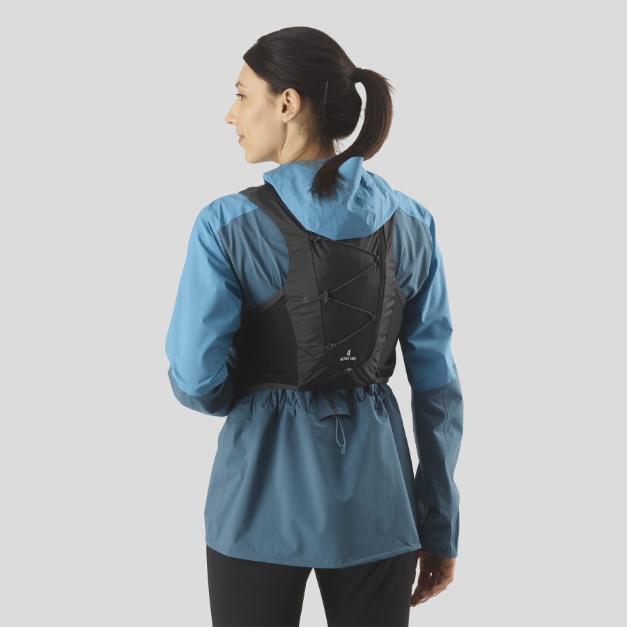 Unisex Running Vest With Flasks Included Active Skin 4 Black-Ebony
