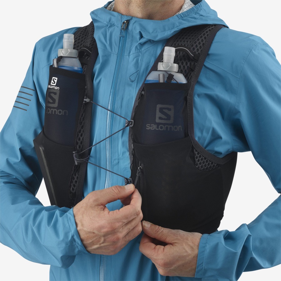 Unisex Running Vest With Flasks Included Active Skin 4 Black-Ebony