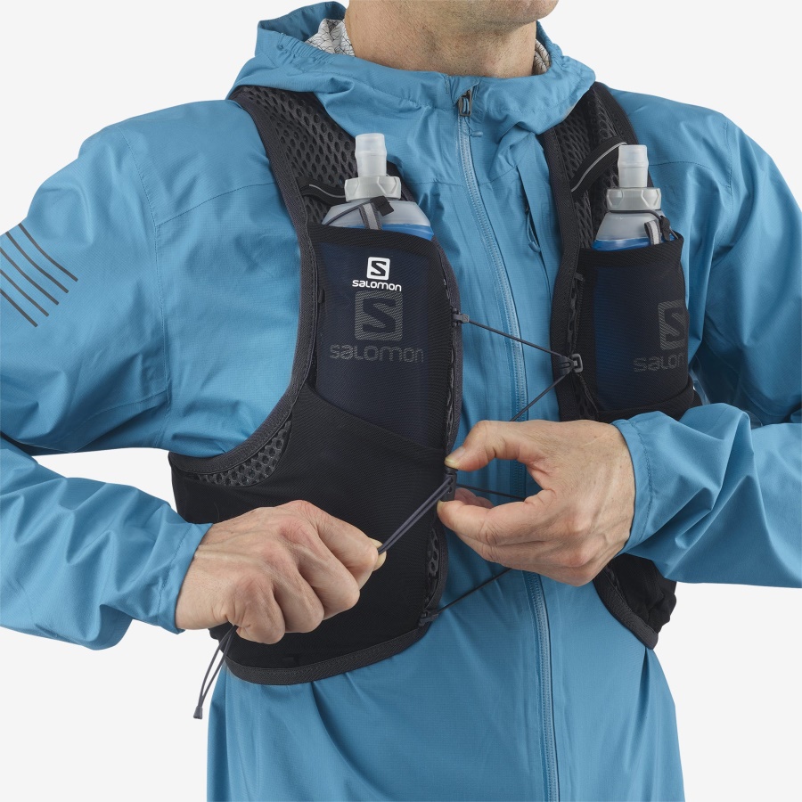 Unisex Running Vest With Flasks Included Active Skin 4 Black-Ebony
