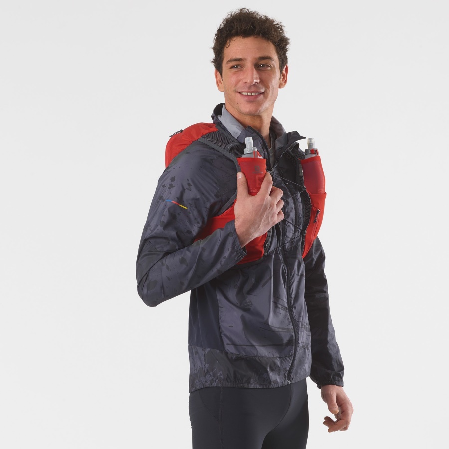 Unisex Running Vest With Flasks Included Active Skin 8 Fiery Red-Ebony