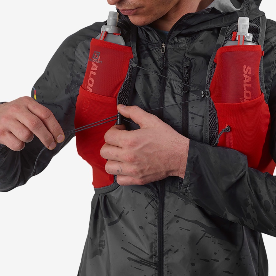 Unisex Running Vest With Flasks Included Active Skin 8 Fiery Red-Ebony
