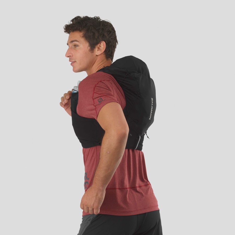 Unisex Running Vest With Flasks Included Adv Skin 12 Black