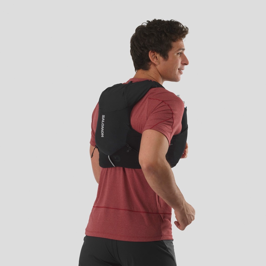 Unisex Running Vest With Flasks Included Adv Skin 5 Black-Ebony