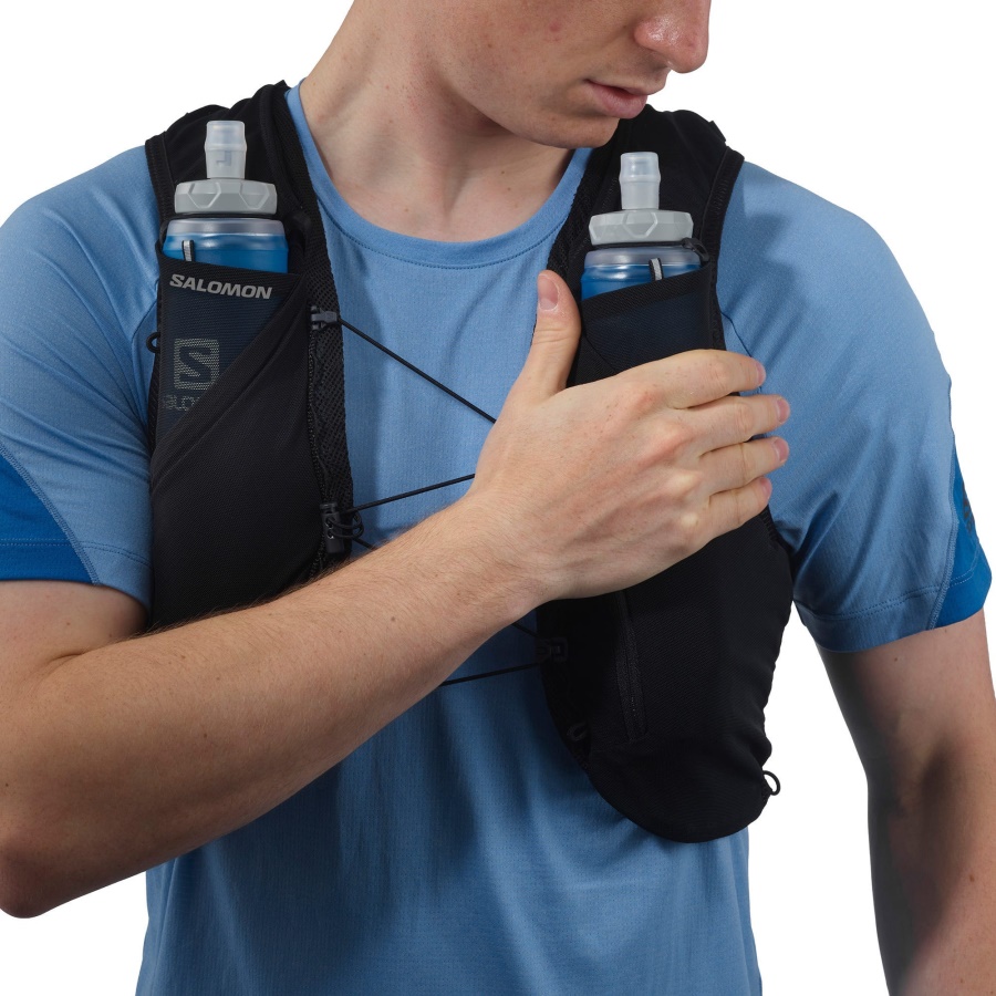 Unisex Running Vest With Flasks Included Adv Skin 5 Black-Ebony