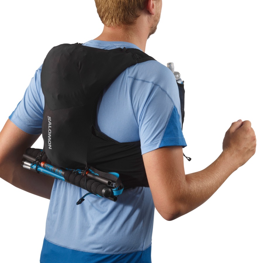 Unisex Running Vest With Flasks Included Adv Skin 5 Black-Ebony