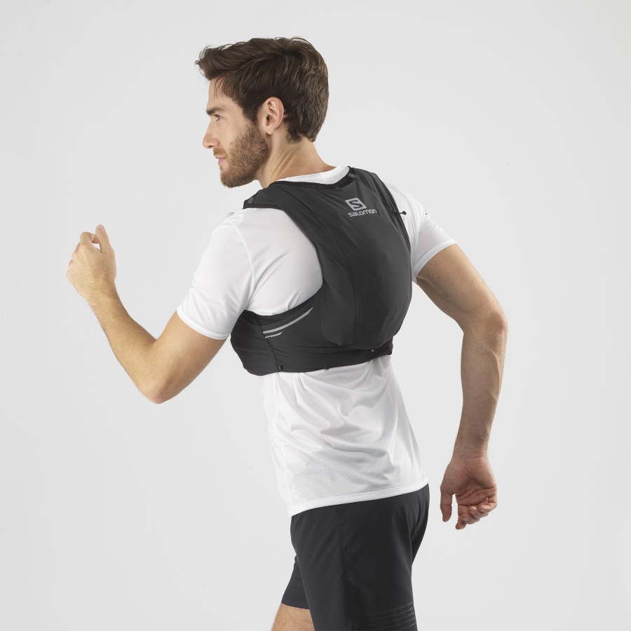 Unisex Running Vest With Flasks Included Sense Pro 10 Black-Ebony