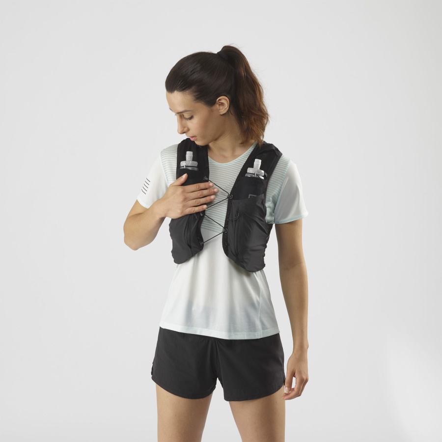 Unisex Running Vest With Flasks Included Sense Pro 10 Black-Ebony
