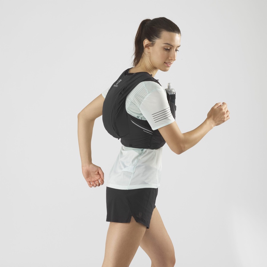 Unisex Running Vest With Flasks Included Sense Pro 10 Black-Ebony