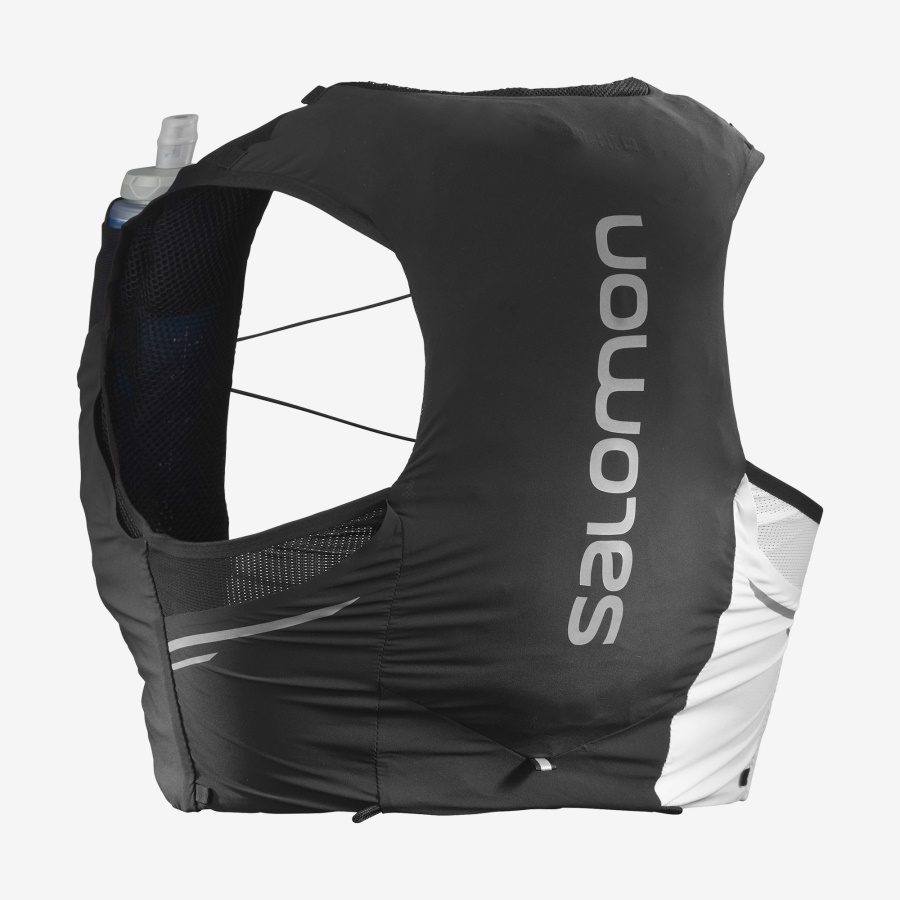 Unisex Running Vest With Flasks Included Sense Pro 5 Black-Ebony-White