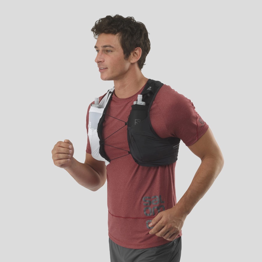 Unisex Running Vest With Flasks Included Sense Pro 5 Black-Ebony-White