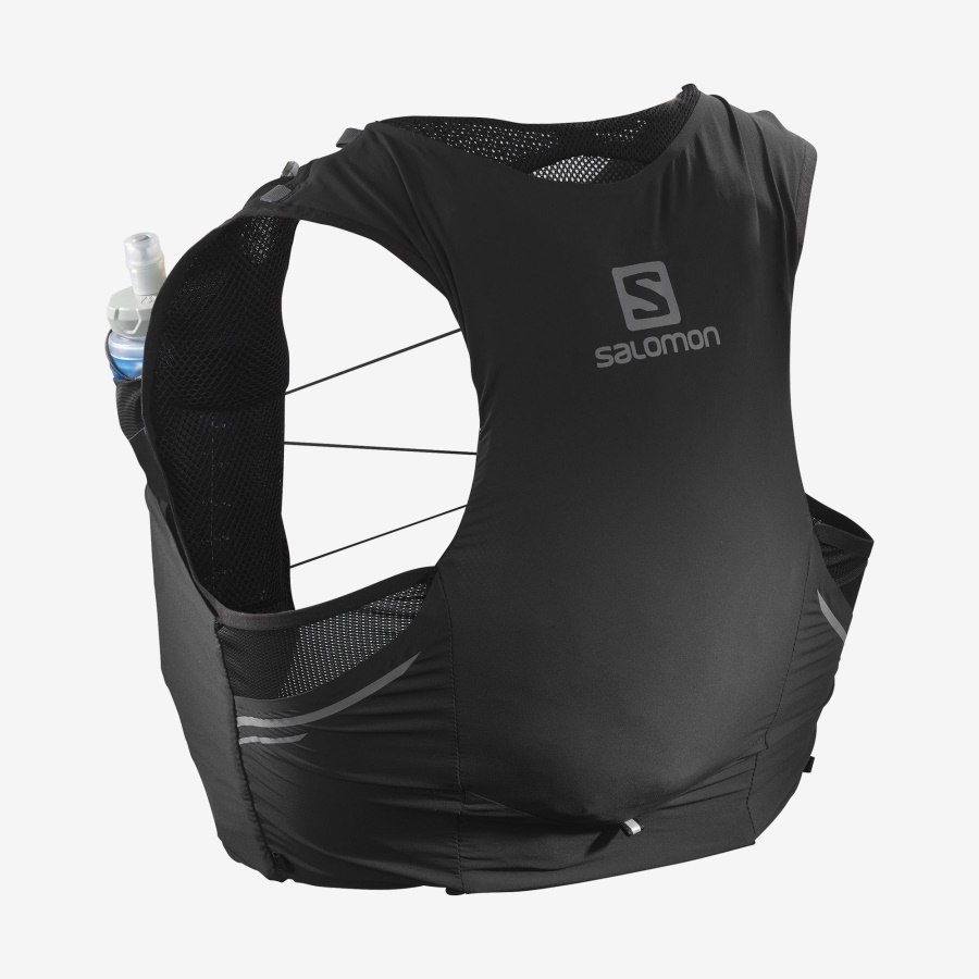 Unisex Running Vest With Flasks Included Sense Pro 5 Black-Ebony