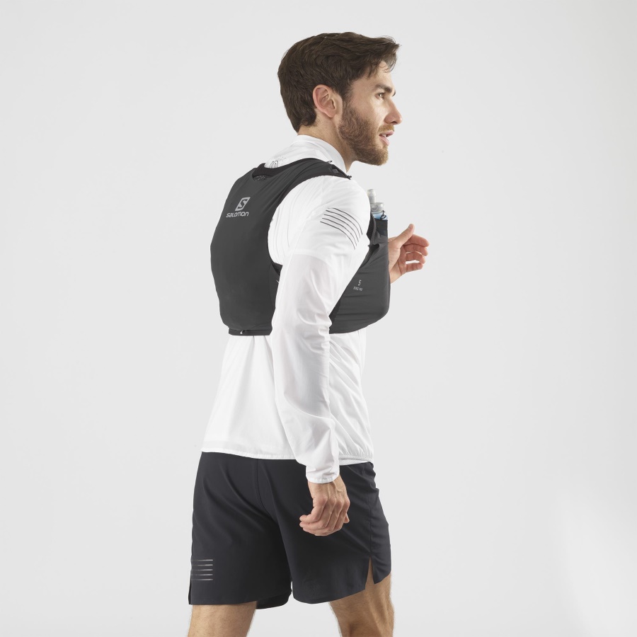 Unisex Running Vest With Flasks Included Sense Pro 5 Black-Ebony
