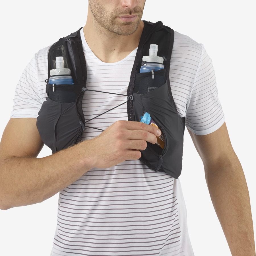 Unisex Running Vest With Flasks Included Sense Pro 5 Black-Ebony