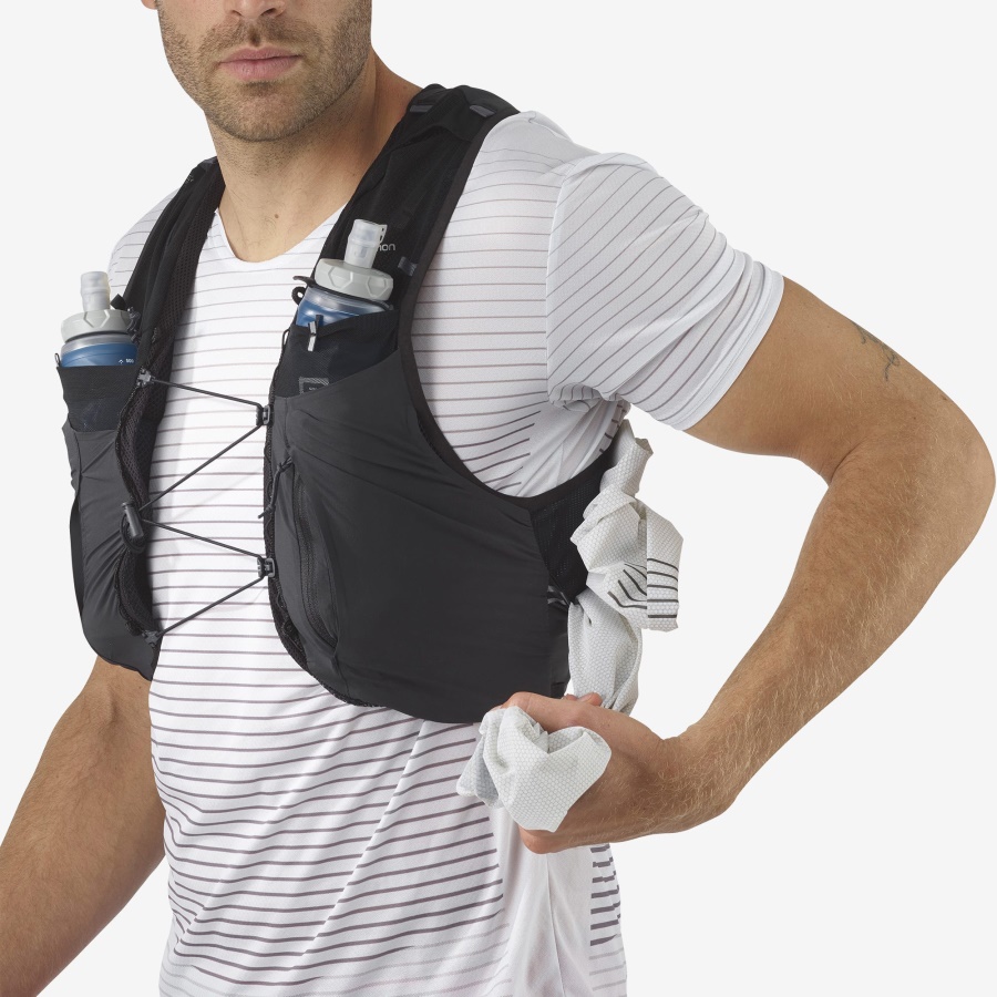 Unisex Running Vest With Flasks Included Sense Pro 5 Black-Ebony