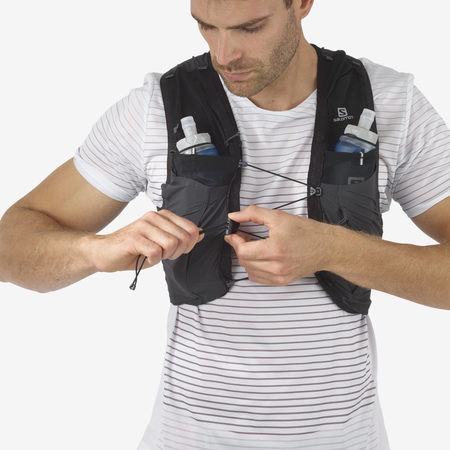 Unisex Running Vest With Flasks Included Sense Pro 5 Black-Ebony