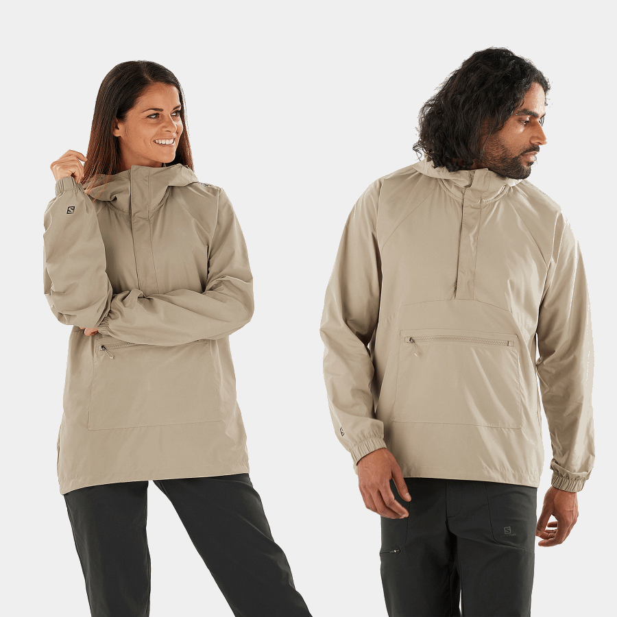Unisex Shell Jacket Outlife Ripstop Half Zip Roasted Cashew