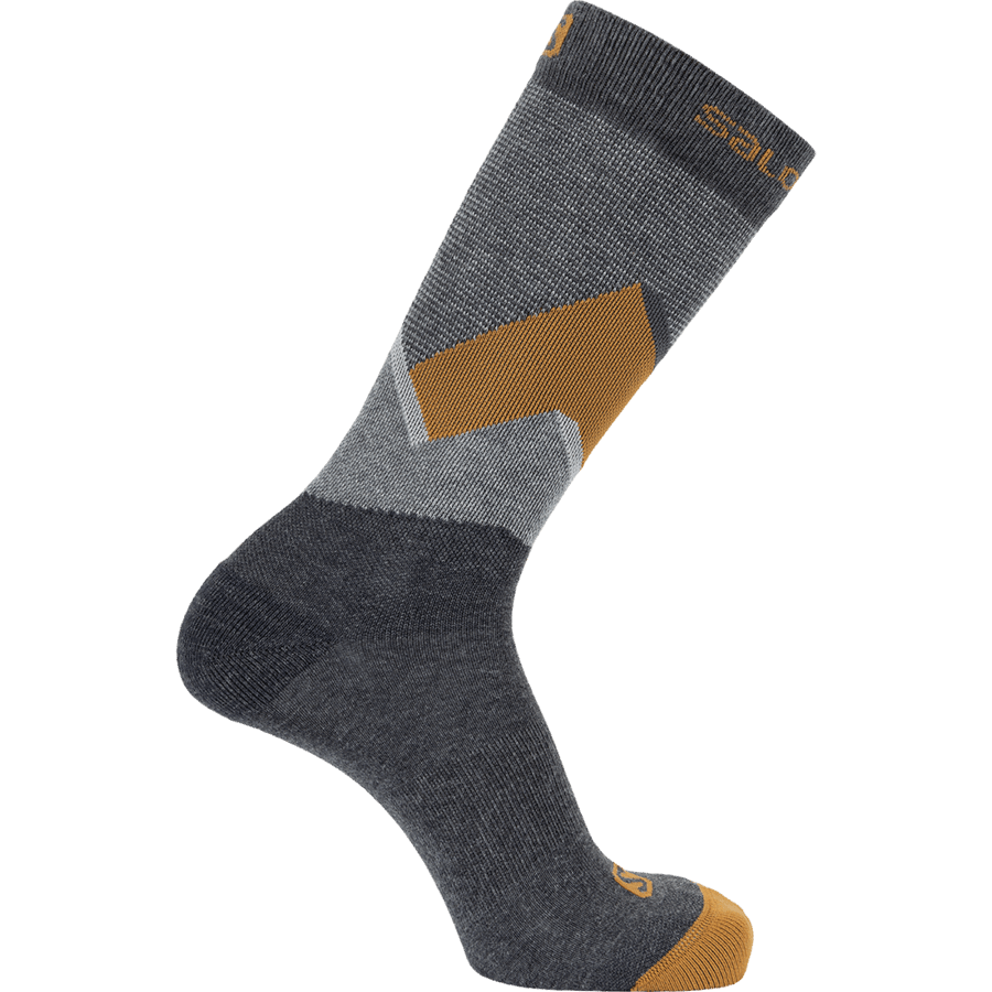 Unisex Socks Outline Crew 2-Pack Dark Grey-Cumin